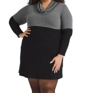 Karen Kane black & gray cowl neck sweater dress Size 2X